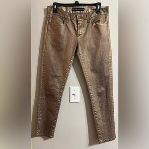 Ralph Lauren Women’s Metallic Gold Skinny Jeans Size 29.
